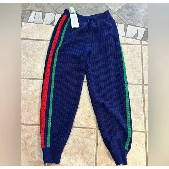 Men's Gucci web stripe 100% wool track pants size large made in Italy - Picture 1 of 10